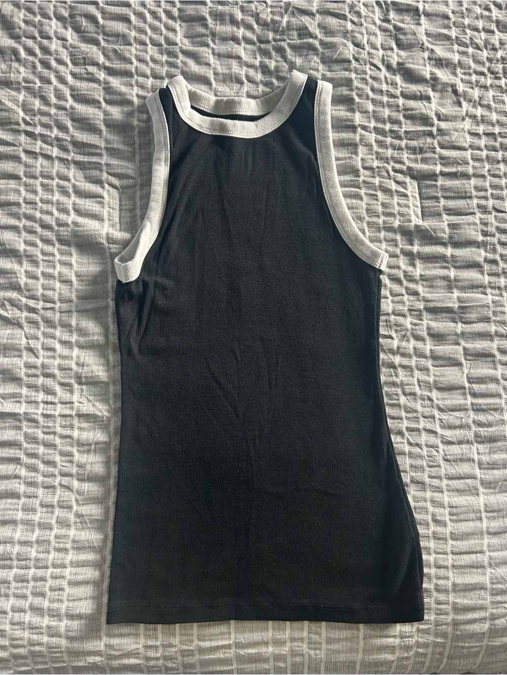 Black Tank Top with White Trim